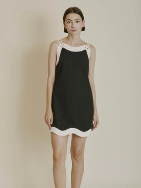 THML Black and White Contrast Tank Top Dress - Brand Unspecified